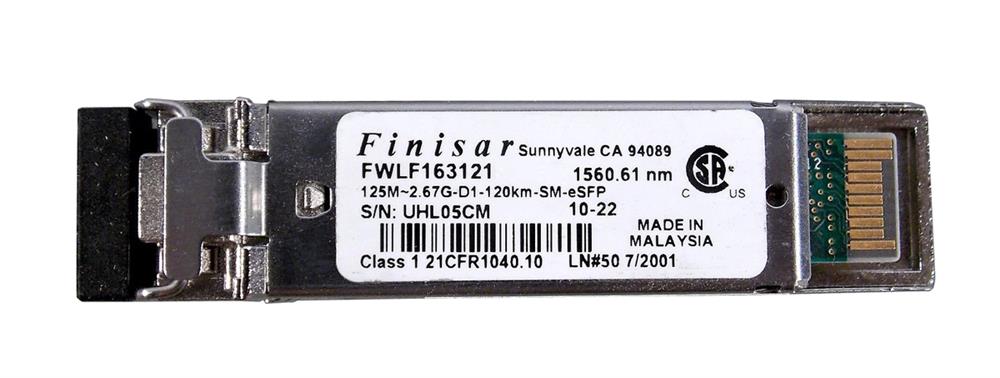 FWLF163121 Finisar 2.7Gbps 2.7GBase-DWDM OC-48 Single-mode Fiber 80km 1560.61nm LC Connector SFP Transceiver Module