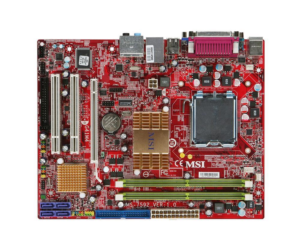 G41M4LWE6500 MSI G41M4-L Socket LGA 775 Intel G41 + ICH7 Chipset Core 2 Duo/ Core 2 Extreme/ Core 2 Quad/ Celeron 400/ Pentium / Celeron Processors Support DDR2 2x DIMM 4x SATA 3.0Gb/s Micro-ATX Motherboard (Refurbished)