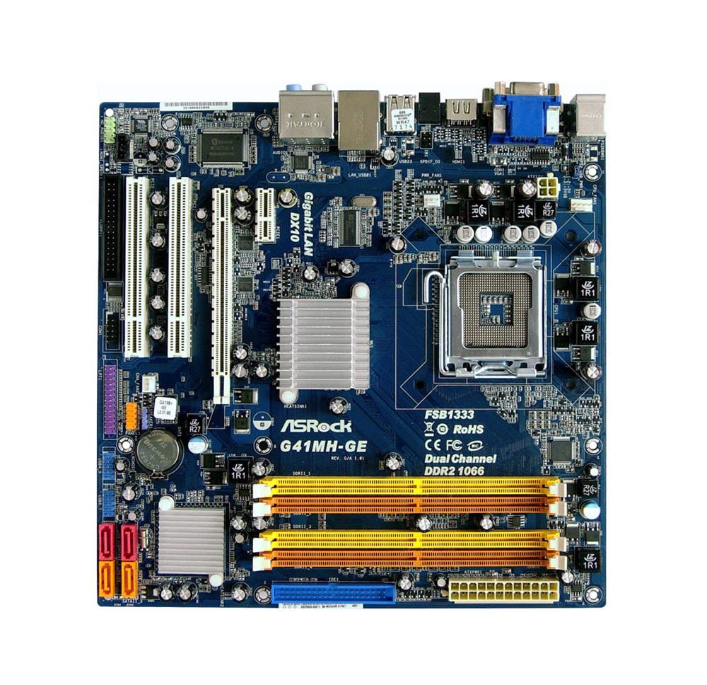 G41MH-GE-BO-R ASRock G41MH-GE Intel G41/ICH7 Chipset Socket LGA775 micro-ATX Motherboard (Refurbished)