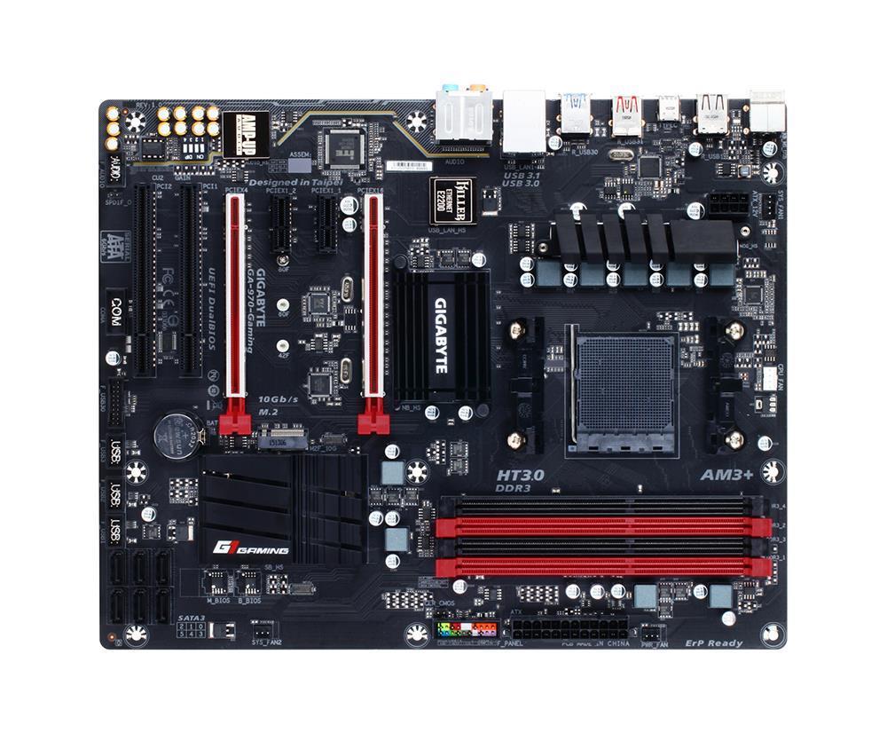 GA-970-Gaming (rev. 1.1) Gigabyte Socket AM3+ AMD 970/ SB950 Chipset AM3+ FX/ AMD AM3 Phenom II/ Athlon II Processors Support DDR3 4x DIMM 6x SATA 6.0Gb/s ATX Motherboard  (Refurbished)