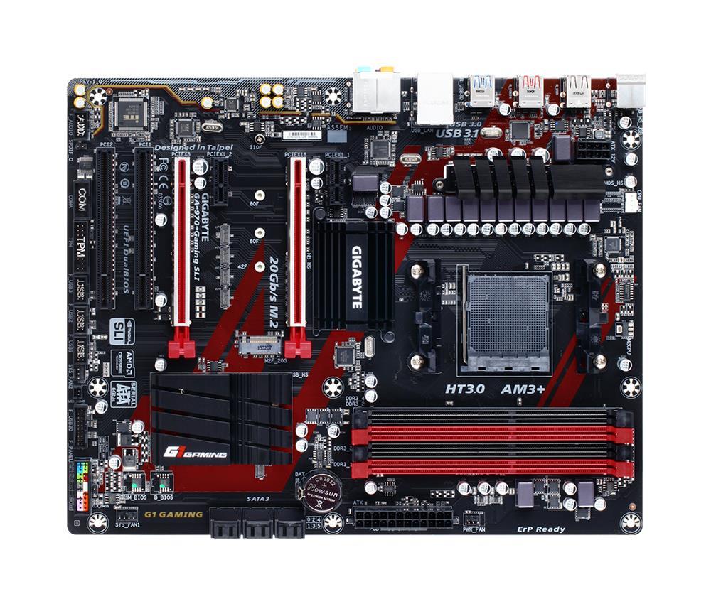 GA-970-Gaming SLI (rev. 1.0) Gigabyte Socket AM3+ AMD 970/ SB950 Chipset AM3+ FX/ AMD AM3 Phenom II/ Athlon II Processors Support DDR3 4x DIMM 6x SATA 6.0Gb/s ATX Motherboard  (Refurbished)