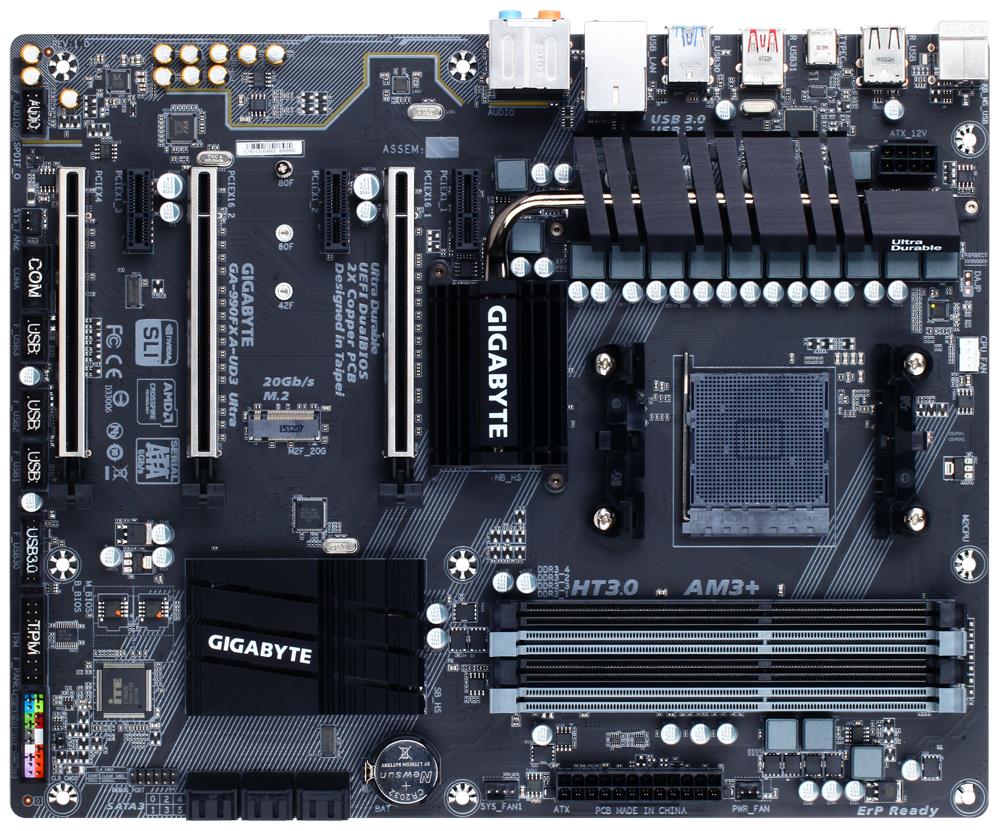 GA-990FXA-UD3 Ultra (rev. 1.0) Gigabyte Socket AM3+ AMD 990X/ SB950 Chipset AMD AM3+ FX/ AM3 Phenom II/ Athlon II Processors Support DDR3 4x DIMM 6x SATA 6.0Gb/s ATX Motherboard  (Refurbished)