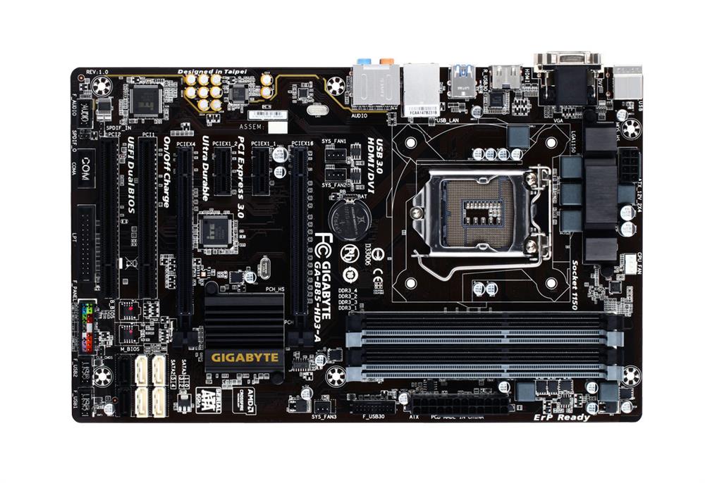 GA-B85-HD3-A Gigabyte Ultra Durable 4 Plus Desktop Motherboard Intel B85 Express Chipset Socket H3 LGA-1150 (Refurbished)