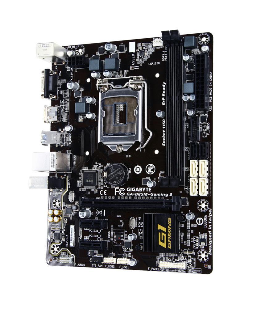 GA-B85M-Gaming 3 Gigabyte Socket LGA 1150 Intel B85 Chipset Core i7 / i5 / i3 / Pentium / Celeron Processors Support DDR3 2x DIMM 4x SATA 6.0Gb/s Micro ATX Motherboard (Refurbished)