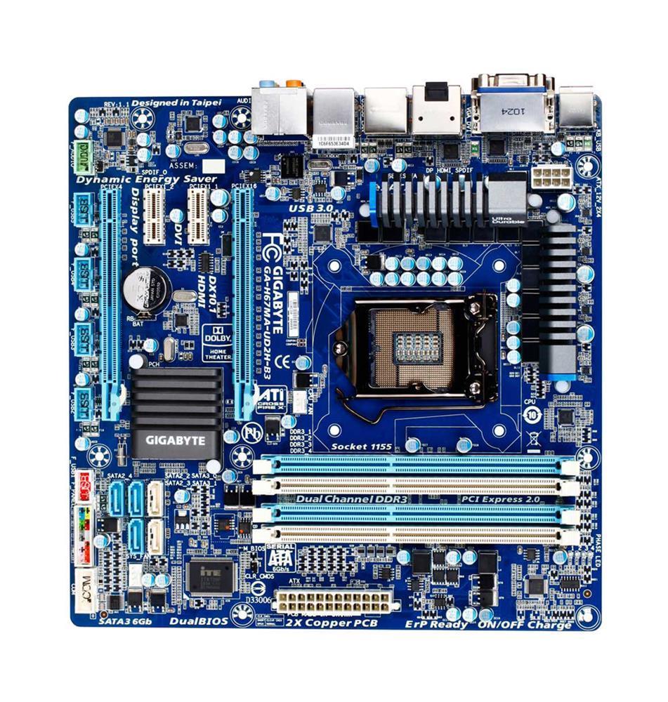 GA-H67MA-UD2H-B3 Gigabyte Ultra Durable 3 Desktop Motherboard Intel H67 Express Chipset Socket H2 LGA-1155 (Refurbished)