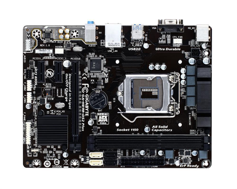 GA-H81M-DS2Plus(rev.1.0) Gigabyte Socket LGA 1150 Intel H81 Express Chipset Core i7 /i5 / i3 / Pentium / Celeron Processors Support DDR3 2x DIMM 2x SATA 6.0Gb/s Micro-ATX Motherboard (Refurbished) GA-H81M-DS2 Plus (rev. 1.0)