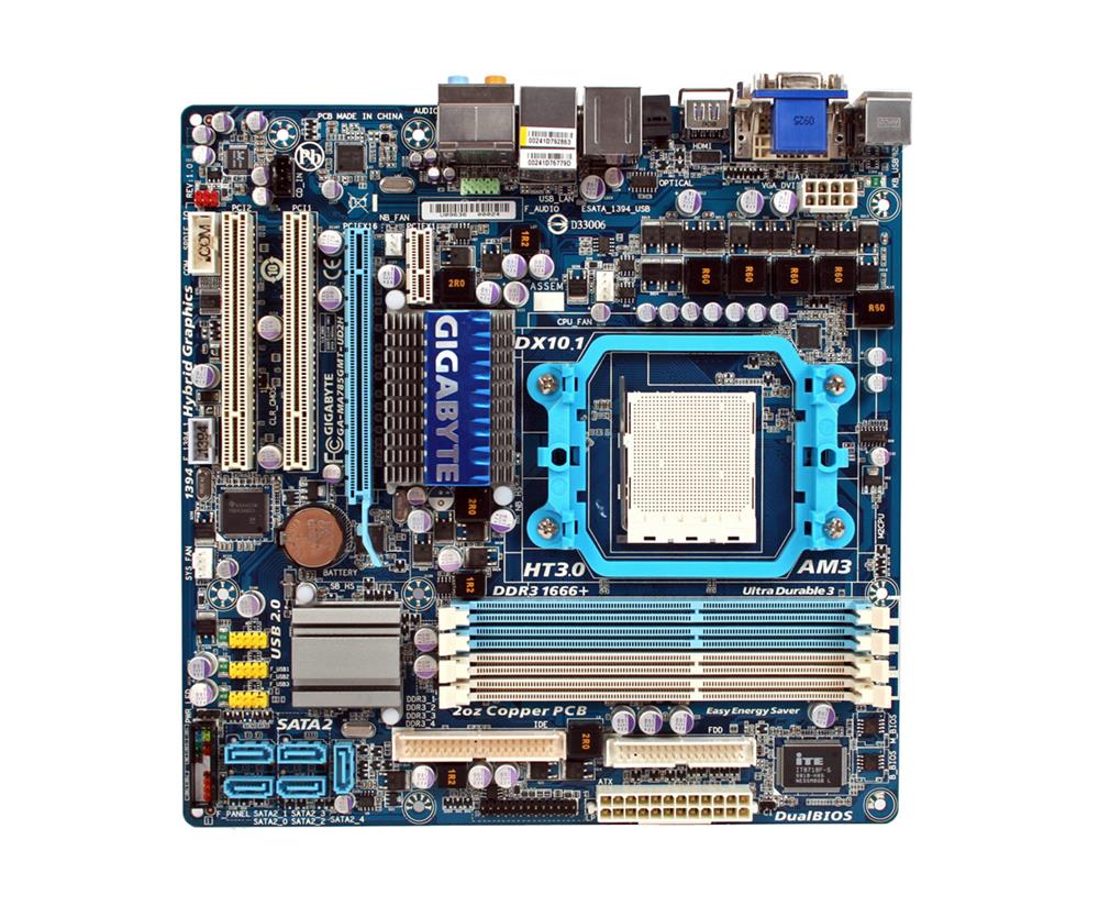 GA-MA785GMT-UD2H Gigabyte Socket AM3 AMD 785G / SB710 Chipset AMD Phenom TM II/ AMD Athlon II Processors Support DDR3 4x DIMM 5x SATA 3.0Gb/s Micro-ATX Motherboard (Refurbished)