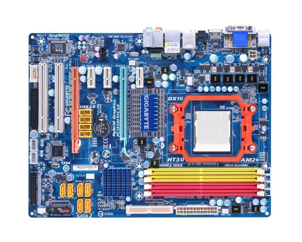 GA-MA78G-DS3HP (rev. 2.0) Gigabyte Socket AM2+ AMD 780G/ SB700 AMD Phenom FX/ AMD Phenom/ AMD Athlon 64 FX/ AMD Athlon 64 X2 Dual-Core/ AMD Athlon 64/ AMD Sempron Processors Support DDR2 4x DIMM 6x SATA 3.0Gb/s ATX Motherboard (Refurbished)