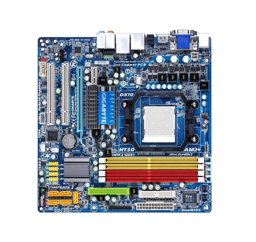 GA-MA78GM-US2H(rev.1.0) Gigabyte Socket AM2+ AMD 780G/ SB700 Chipset AMD Phenom X4/ AMD Phenom X3/ AMD Athlon X2/ AMD Athlon/ AMD Sempron X2/ AMD Sempron Processors Support DDR2 4x DIMM 5x SATA 3.0Gb/s Micro-ATX Motherboard (Refurbished) GA-MA78GM-US2H (rev. 1.0)