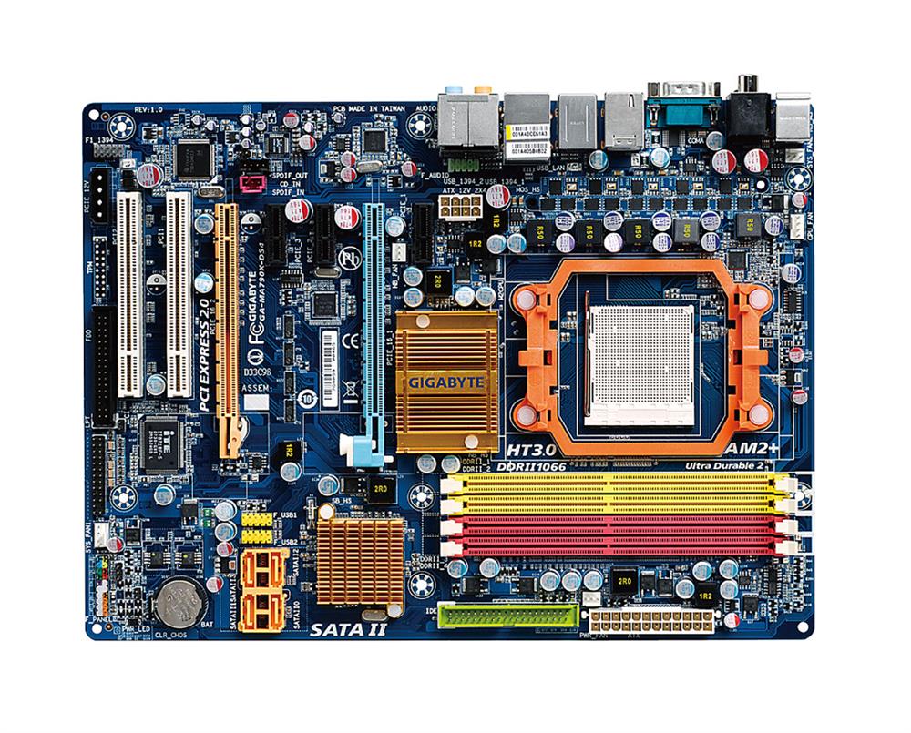 GA-MA790X-DS4 GIGABYTE Socket AM2+/ AMD 790X Chipset/ FSB 5200/ DDR2-1066/ A&GbE/ ATX Motherboard Support AMD Phenom FX/ Phenom/ Athlon 64 FX/ Athlon 64 X2 Dual-Core/ Athlon 64/ Sempron Processor (Refurbished)