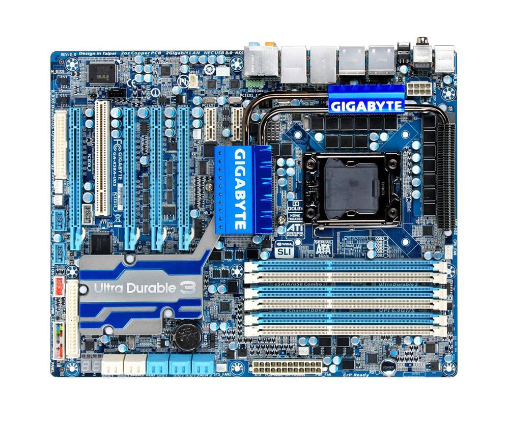GA-X58A-UD5(rev.2.0) Gigabyte Socket LGA 1366 Intel X58/ ICH10R Chipset Core i7 Processors Support DDR3 6x DIMM 6x SATA 3.0Gb/s ATX Motherboard (Refurbished) GA-X58A-UD5 (rev. 2.0)