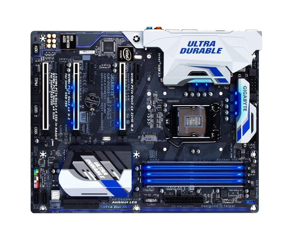 GA-Z170X-UD3Ultra Gigabyte Socket LGA 1151 Intel Z170 Express Chipset 7th/6th Generation Core i7 / i5/ i3 / Pentium / Celeron Processors Support DDR4 4x DIMM 6x SATA 6.0Gb/s ATX Motherboard (Refurbished) GA-Z170X-UD3 Ultra
