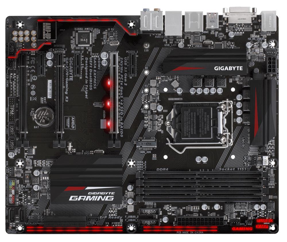 GA-Z270-Gaming K3 Gigabyte Socket LGA 1151 Intel Z270 Express Chipset 7th/6th Generation Core i7 / i5 / i3 / Pentium / Celeron Processors Support DDR4 4x DIMM 6x SATA 6.0Gb/s ATX Motherboard (Refurbished)