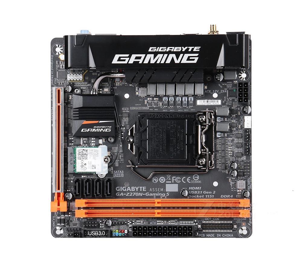 GA-Z270N-Gaming5(rev.1.0) Gigabyte Socket LGA 1151 Intel Z270 Express Chipset Core i7 / i5 / i3 / Pentium / Celeron Processors Support DDR4 2x DIMM 4x SATA 6.0Gb/s Mini-ITX Motherboard (Refurbished) GA-Z270N-Gaming 5 (rev. 1.0)