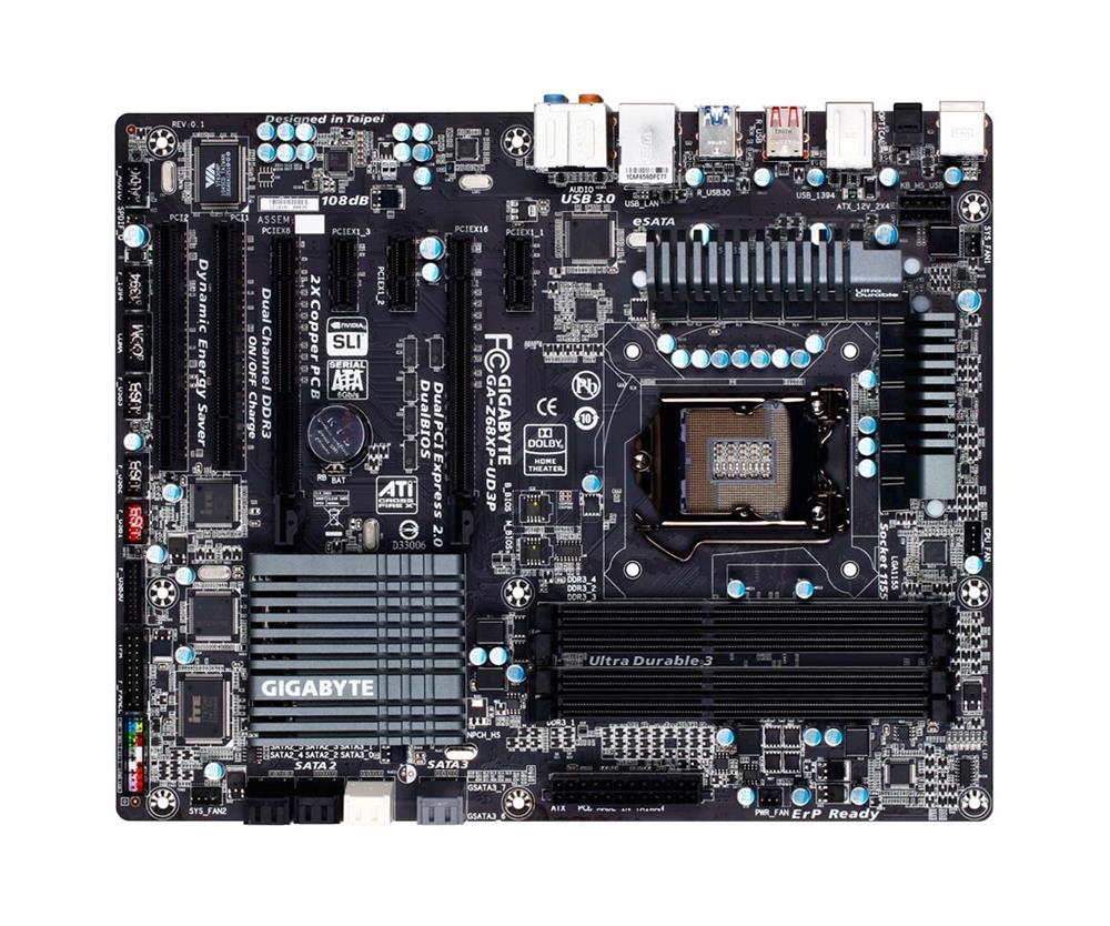 GA-Z68XP-UD3P Gigabyte Ultra Durable 3 Desktop Motherboard Intel Z68 Express Chipset Socket H2 LGA-1155 (Refurbished)