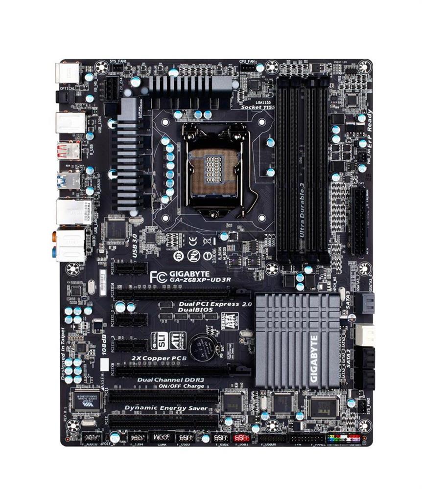 GA-Z68XP-UD3R(rev.1.0) Gigabyte Socket LGA 1155 Intel Z68 Express Chipset Core i7 / i5 / i3 / Pentium / Celeron Processors Support DDR3 4x DIMM 2x SATA 6.0Gb/s ATX Motherboard (Refurbished) GA-Z68XP-UD3R (rev. 1.0)