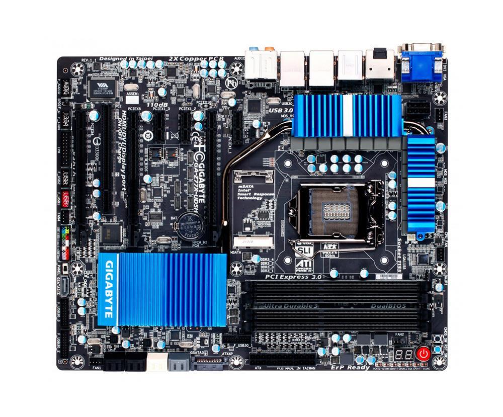 GA-Z77X-UD5H-WB Gigabyte Ultra Durable 4 Desktop Motherboard Intel Z77 Express Chipset Socket H2 LGA-1155 (Refurbished)