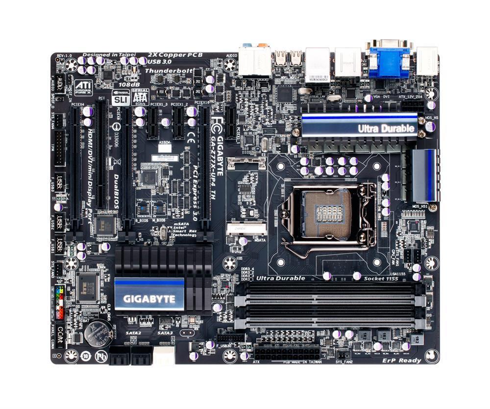 GA-Z77X-UP4-TH Gigabyte Ultra Durable 5 GA-Z77X-UP4 TH Desktop Motherboard Intel Z77 Express Chipset Socket H2 LGA-1155 (Refurbished)