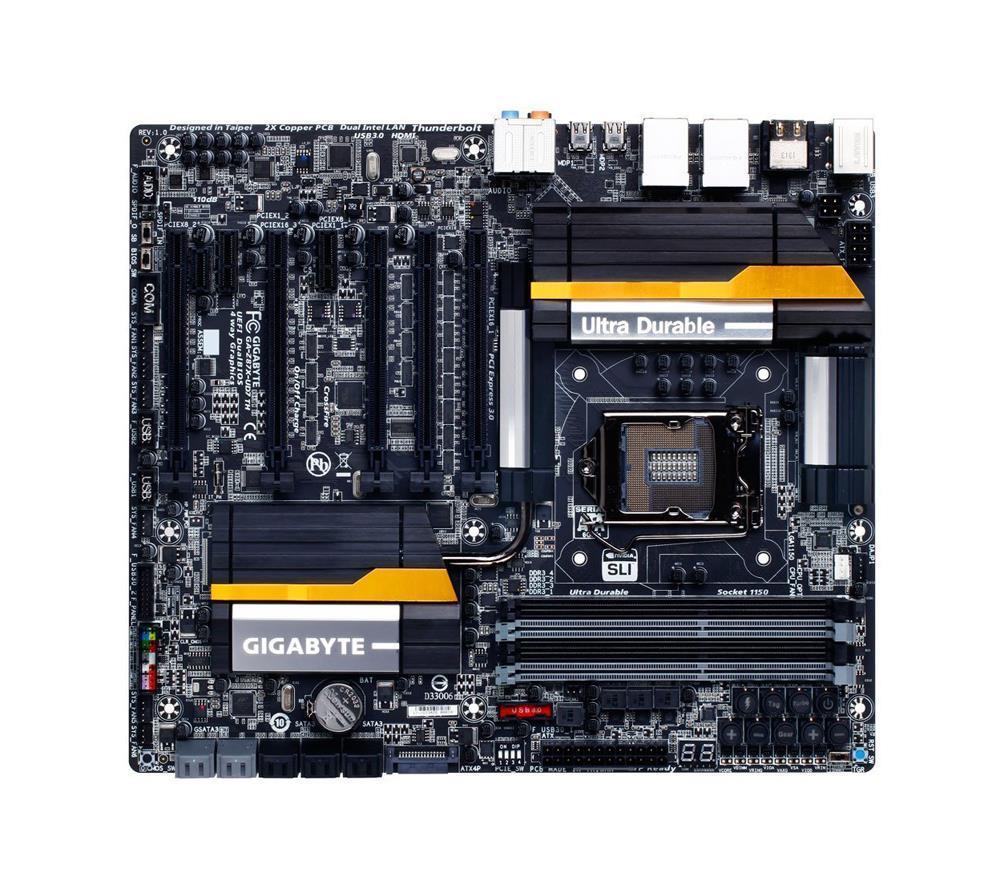 GA-Z87X-UD7TH Gigabyte Socket LGA 1150 Intel Z87 Express Chipset Core i7 / i5 / i3 / Pentium / Celeron Processors Support DDR3 4x DIMM 10x SATA 6.0Gb/s Extended ATX Motherboard (Refurbished) GA-Z87X-UD7 TH