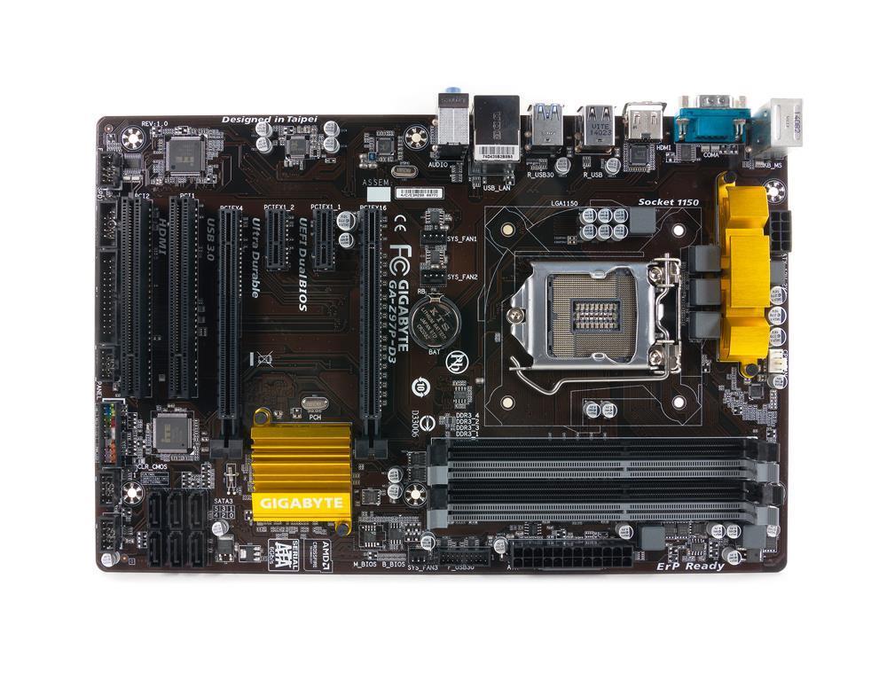GA-Z97P-D3(rev.1.1) Gigabyte Socket LGA 1150 Intel Z97 Express Chipset Core i7 / i5 / i3 / Pentium / Celeron Processors Support DDR3 4x DIMM 6x SATA 6.0Gb/s ATX Motherboard (Refurbished) GA-Z97P-D3 (rev. 1.1)