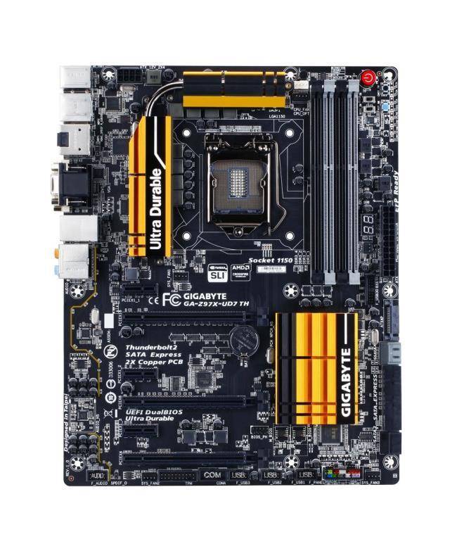 GA-Z97X-UD7TH(rev.1.1) Gigabyte Socket LGA 1150 Intel Z97 Express Chipset Core i7 / i5 / i3 / Pentium / Celeron Processors Support DDR3 4x DIMM 6x SATA 6.0Gb/s ATX Motherboard (Refurbished) GA-Z97X-UD7 TH (rev. 1.1)