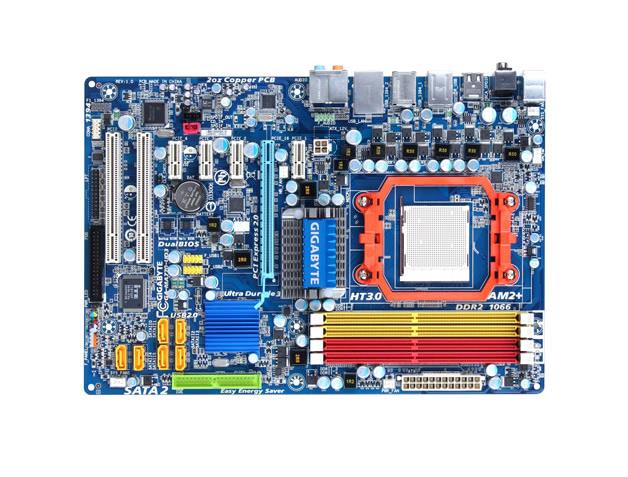 GAMA770T-UD3 Gigabyte Socket AM3 AMD 770/ SB710 Chipset AMD Phenom II/ AMD Athlon II Processors Support DDR3 4x DIMM 6x SATA 3.0Gb/s ATX Motherboard (Refurbished)