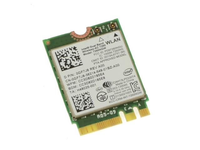 GF7J8 Dell Intel Wireless 7260 Wlan Wifi 802.11 Ac/a/b/g/n Bluetooth 4.0 Card