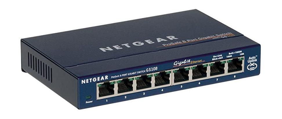 GS108I NetGear ProSafe 8-Ports 10/100/1000Mbps RJ-45 Gigabit Ethernet Desktop Switch (Refurbished)