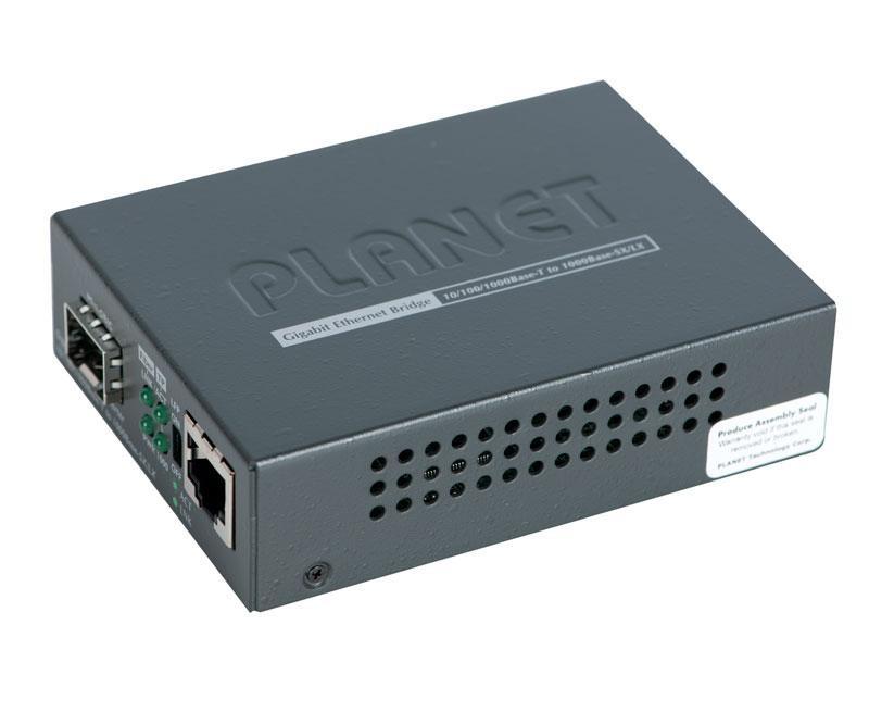 GT-906A15 Planet Technology 10/100/1000Base-T to 1000Base-LX Single-Mode WDM 15km Managed Media Converter
