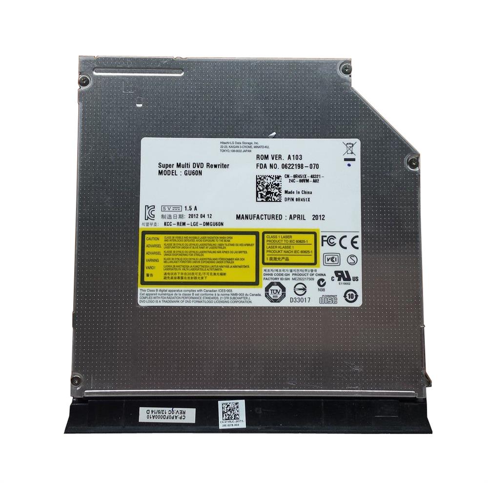 GU60N H-L Data Storage DVD+/-RW DL SATA Slim 9.5mm Internal SuperMulti DVD-Writer for Latitude E6420 and E6520
