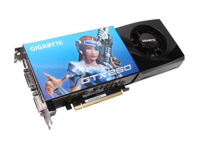GV-N26-896H-B Gigabyte Nvidia GeForce GTX 260 896MB 448-Bit GDDR3 HDCP PCI Express 2.0 x16 Video Graphics Card