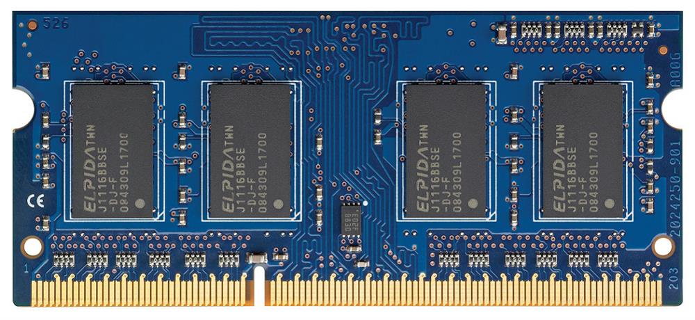 H2P65AAR HP 8GB PC3-12800 DDR3-1600MHz non-ECC Unbuffered CL11 204-Pin SoDimm Dual Rank Memory Module