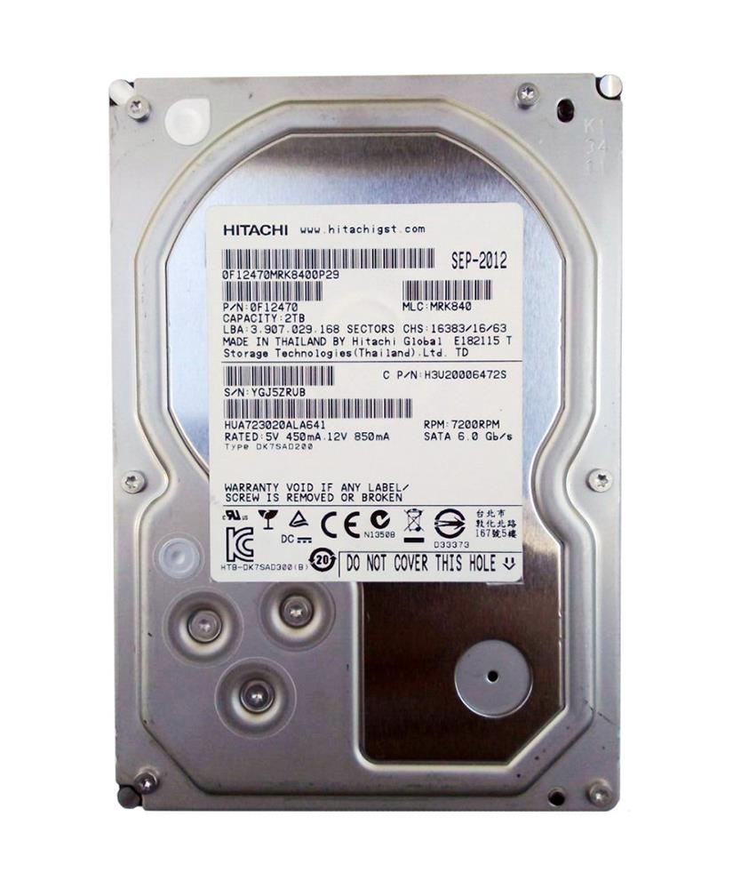 H3U20006472S HGST Hitachi Ultrastar 7K3000 2TB 7200RPM SATA 6Gbps 64MB Cache 3.5-inch Internal Hard Drive