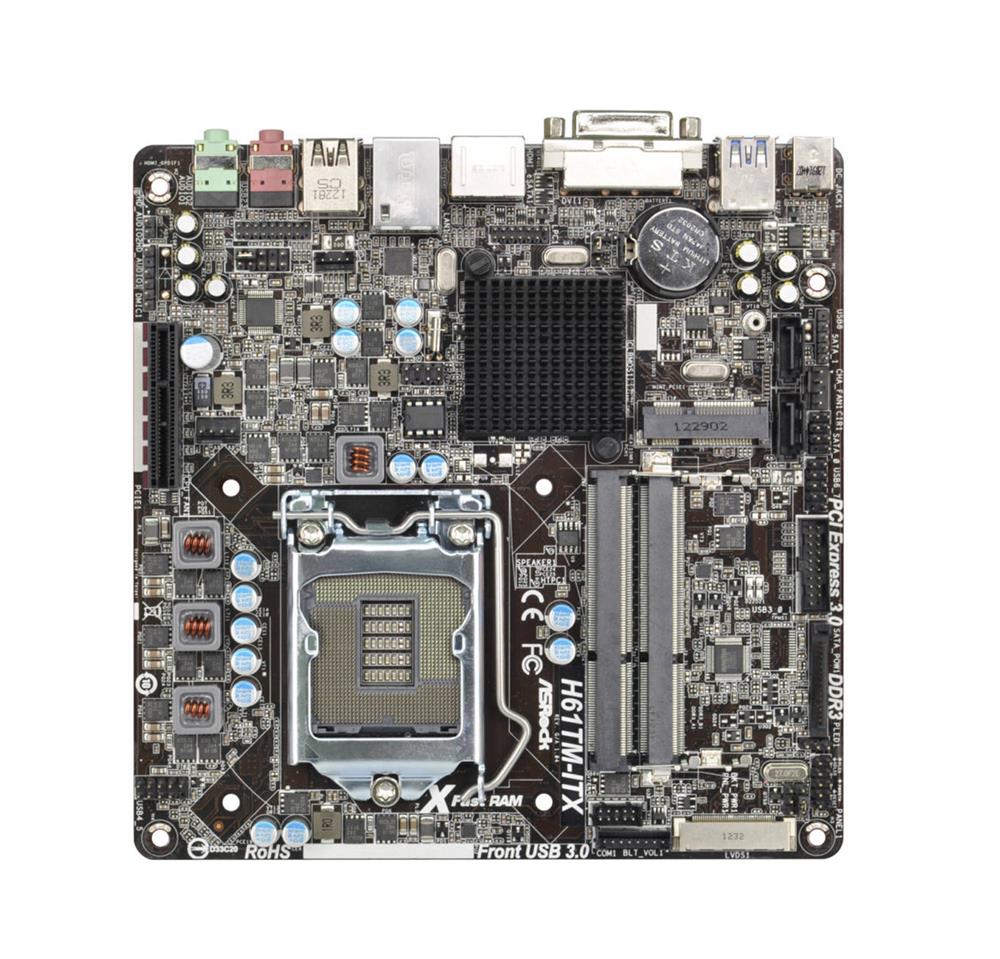 H61TM-ITX ASRock LGA1155 Intel H61 DDR3 Usb3.0 A&GBe Mini-i (Refurbished)