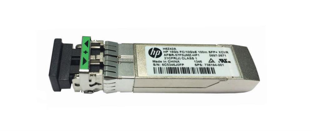 H6Z42A HP StoreFabric 16Gbps 10GBase-SR Fiber Channel Multi-mode Fiber 100m LC Connector SFP+ Transceiver Module