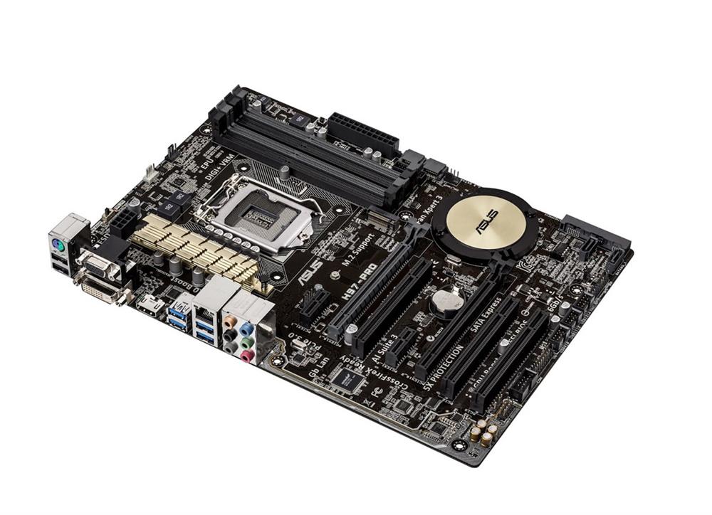H97-PRO ASUS Intel H97 Chipset 5th/ 4th Generation Core i7/ Core i5/ Core i3/ Pentium/ Celeron Processors Supports Socket 1150 ATX Motherboard (Refurbished)