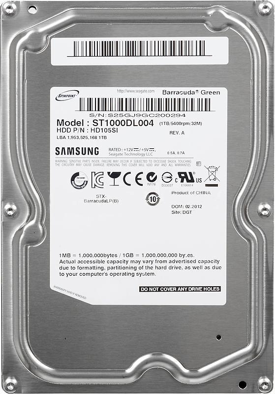 HD105SI Samsung Spinpoint F3EG 1TB 5400RPM SATA 3Gbps 32MB Cache 3.5-inch Internal Hard Drive