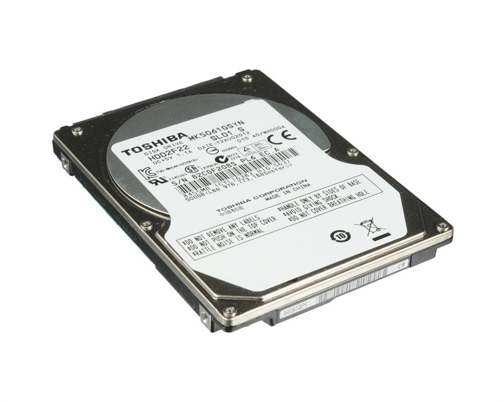 HDD2F22 Toshiba 500GB 7200RPM SATA 3Gbps 16MB Cache 2.5-inch Internal Hard Drive