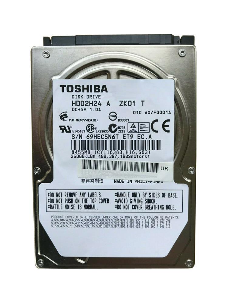 HDD2H24A Toshiba 250GB 5400RPM SATA 3Gbps 8MB Cache 2.5-inch Internal Hard Drive