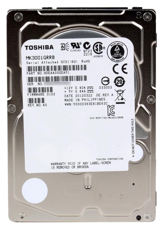 HDEAA00GEA51 Toshiba Enterprise 300GB 15000RPM SAS 6Gbps 32MB Cache 2.5-inch Internal Hard Drive