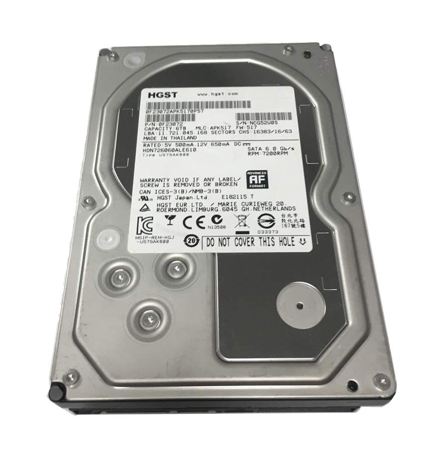 HDN726060ALE610 HGST Hitachi Deskstar NAS 6TB 7200RPM SATA 6Gbps 128MB Cache (512e) 3.5-inch Internal Hard Drive