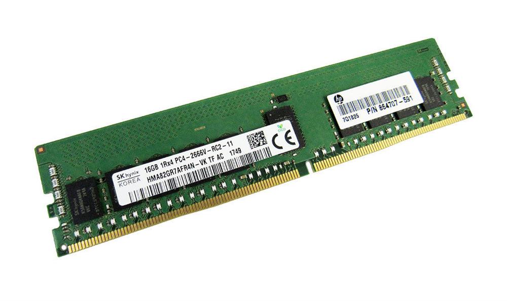 HMA82GR7AFR4N-VKTF Hynix 16GB PC4-21300 DDR4-2666MHz Registered ECC CL19 288-Pin DIMM 1.2V Single Rank Memory Module