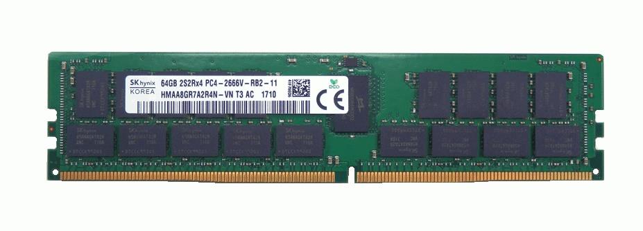 HMAA8GR7A2R4N-VNT3-AC Hynix 64GB PC4-21300 DDR4-2666MHz Registered ECC CL19 288-Pin DIMM 1.2V Quad Rank Memory Module