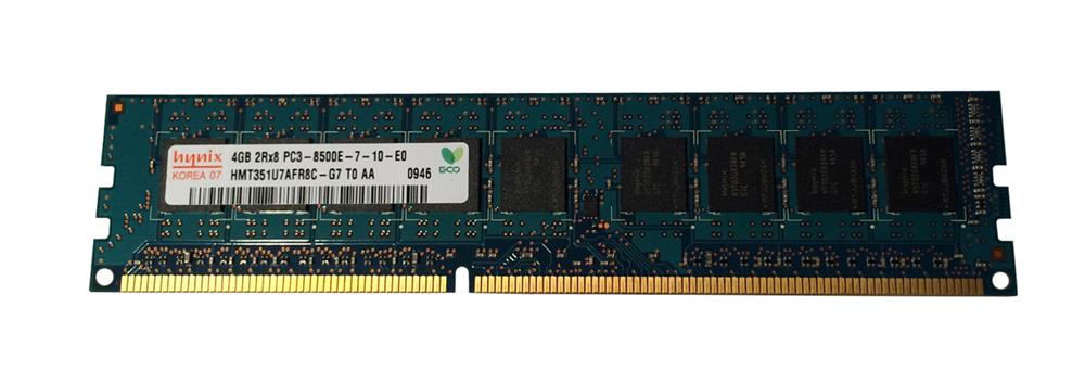 HMT351U7AFR8C-G7T0-AA Hynix 4GB PC3-8500 DDR3-1066MHz ECC Unbuffered CL7 240-Pin DIMM Dual Rank Memory Module