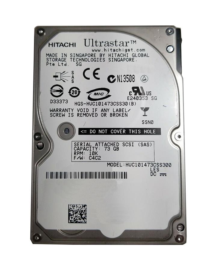 HUC101473CSS300 Hitachi Ultrastar C10K147 73GB 10000RPM SAS 3Gbps 16MB Cache 2.5-inch Internal Hard Drive