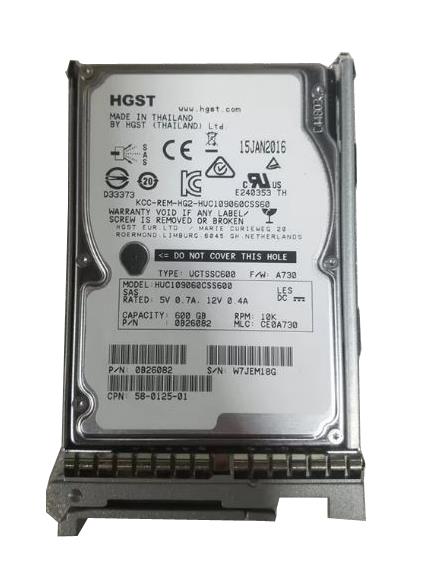 HUC109060CSS600-HPE HGST Hitachi Ultrastar C10K900 600GB 10000RPM SAS 6Gbps 64MB Cache 2.5-inch Internal Hard Drive