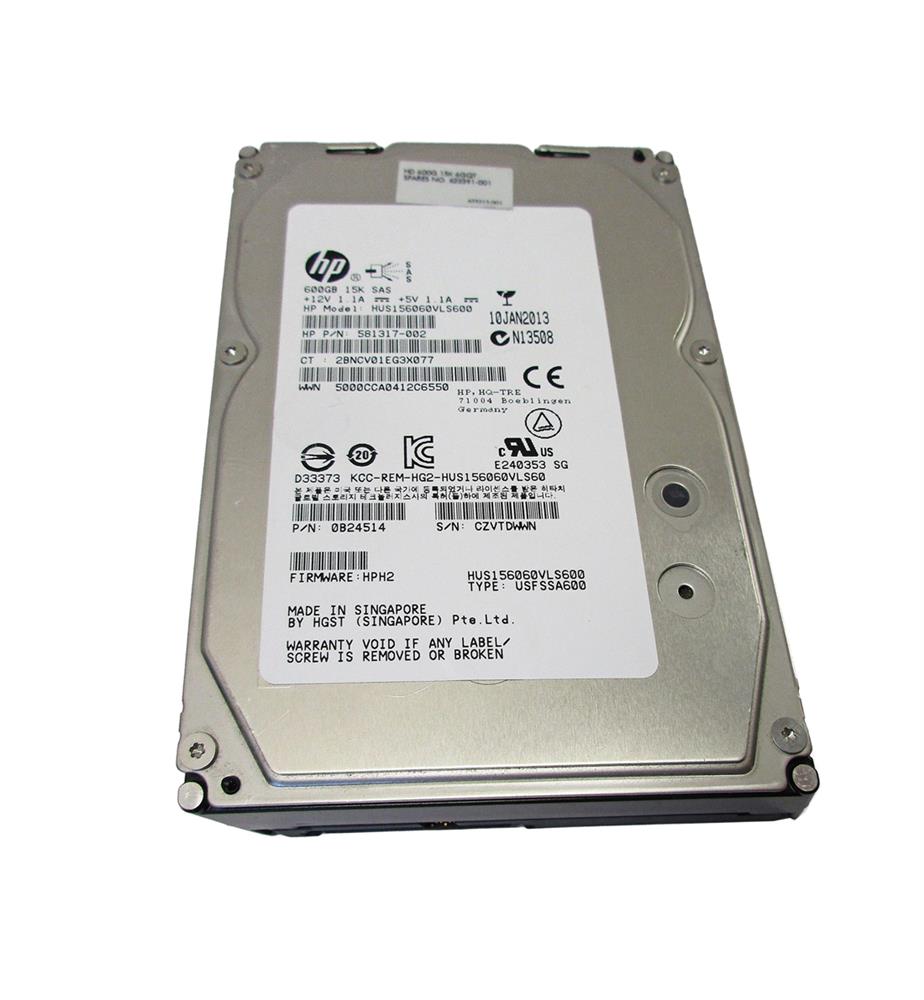 HUS156060VLS600 HGST Hitachi Ultrastar 15K600 600GB 15000RPM SAS 6Gbps 64MB Cache 3.5-inch Internal Hard Drive
