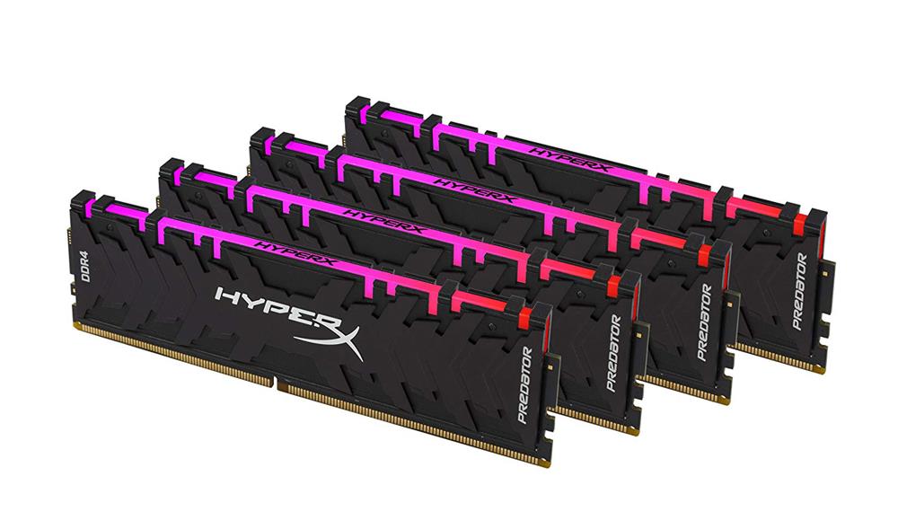 HX430C15PB3AK4/32 Kingston XMP HyperX Predator RGB 32GB Kit (4 X 8GB) 3000MHz PC4-24000 DDR4-3000MHz non-ECC Unbuffered CL15 (15-17-17) 288-Pin DIMM 1.35V Memory (Kit of 4) 