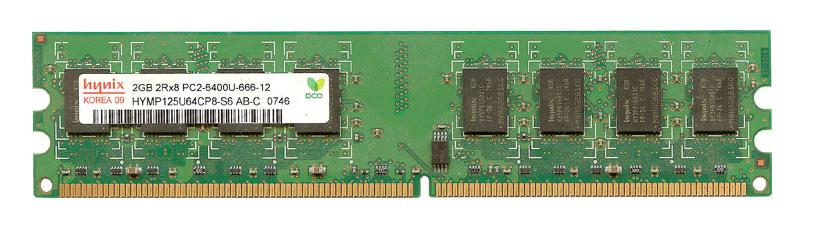 HYMP125U64CP8-S6 AB-C Hynix 2GB PC2-6400 DDR2-800MHz non-ECC Unbuffered CL5 240-Pin DIMM Dual Rank Memory Module