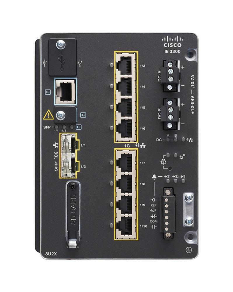 IE-3300-8P2S-E-RF Cisco Catalyst IE-3300-8P2S Rugged Switch - 8 Ports - Manageable - Gigabit Ethernet - 10/100/1000Base-T, 1000Base-X - Refurbished - 3 Layer Supported - Modular - 2 SFP Slots - Power Supply - Twisted  (Refurbished)
